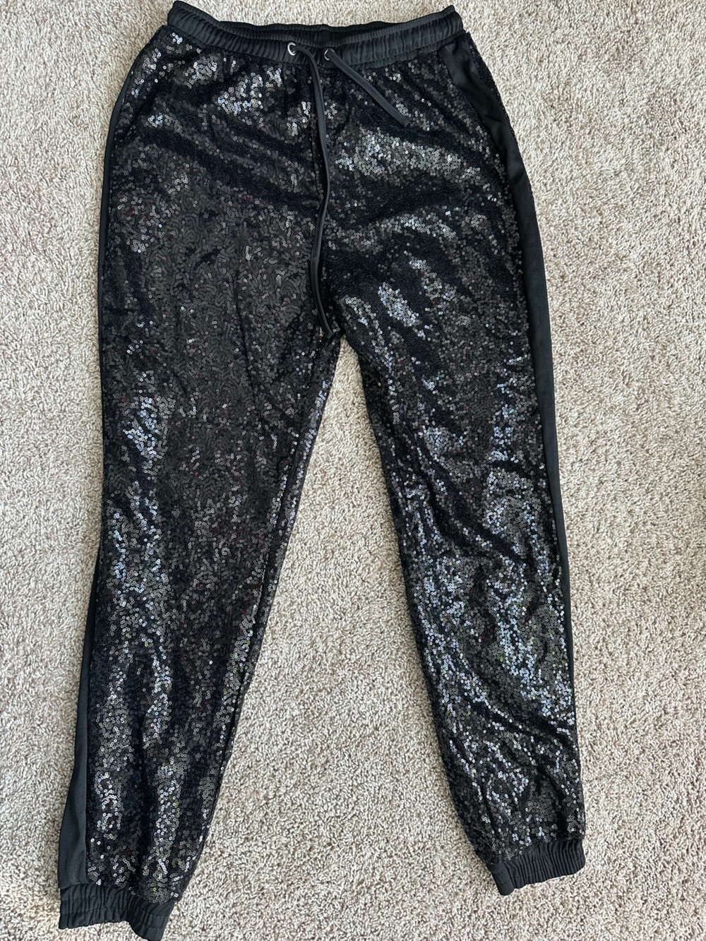 Black Sequin Leggings - Sparkle Evening Pants
